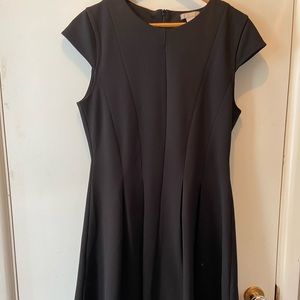 H&M crop sleeve knee length black dress